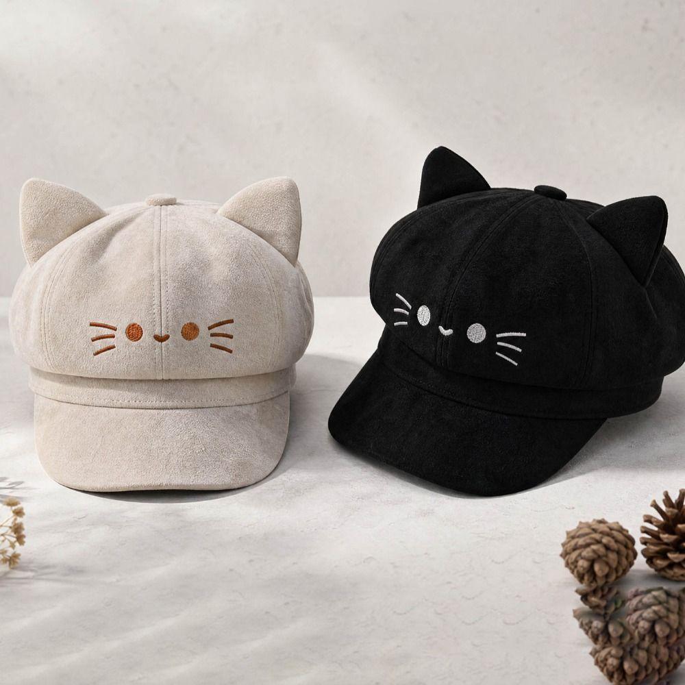 Embroidery Artist - Милый вышитый берет с кошачьими ушками