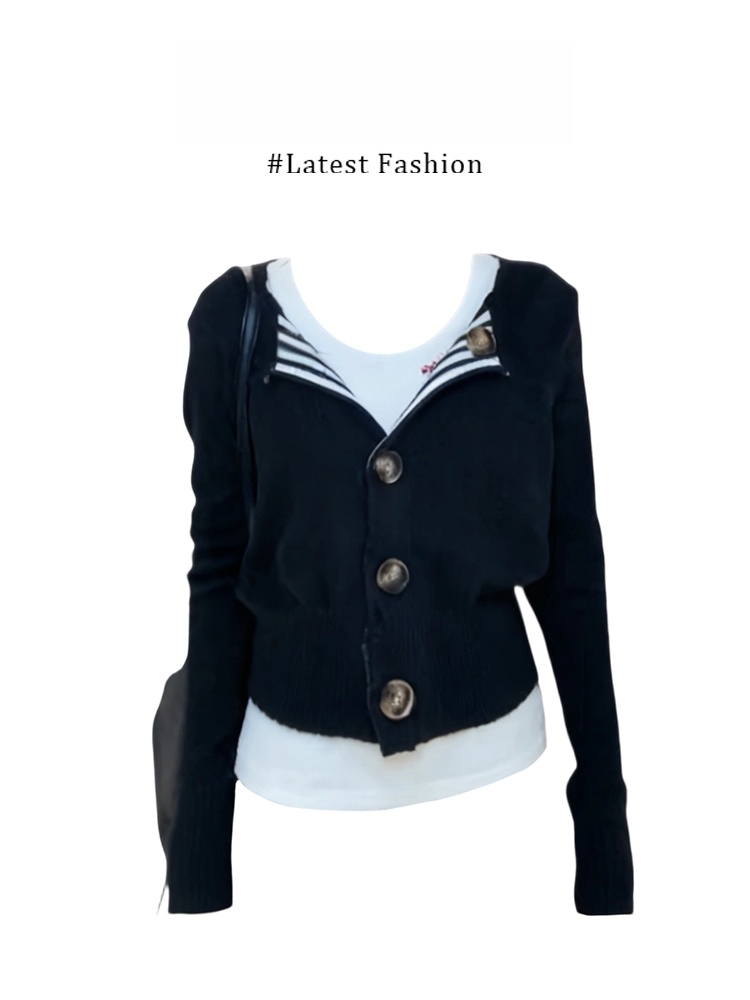 Embroidery Cardigan - Комплект: вязаный кардиган в корейском стиле