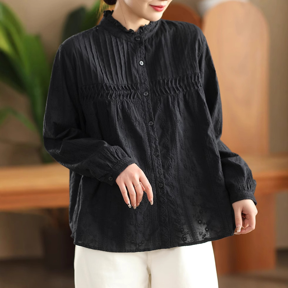 Embroidery On Shirt - Японская милая блузка в стиле Mori