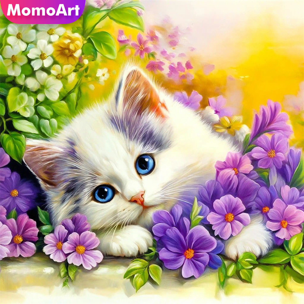 Embroidery Design Patterns Flowers - Набор для вышивания крестиком Momoart: кошка,