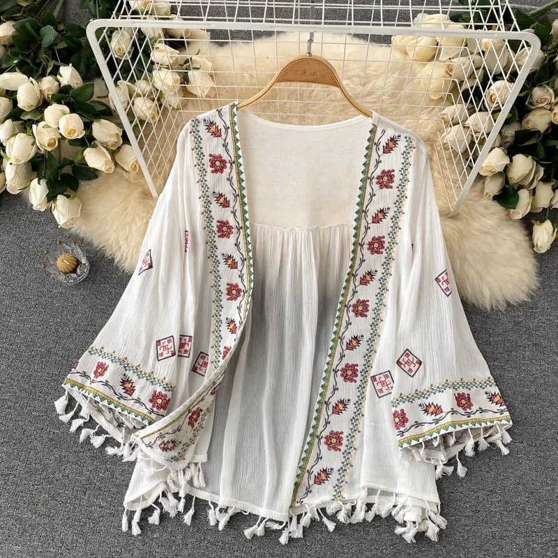 Летняя женская рубашка в богем – обзор и цена Embroidery Cardigan