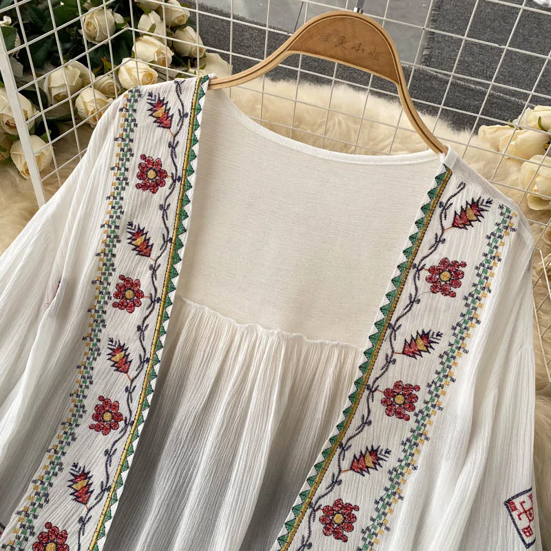 Летняя женская рубашка в богем – обзор и цена Embroidery Cardigan