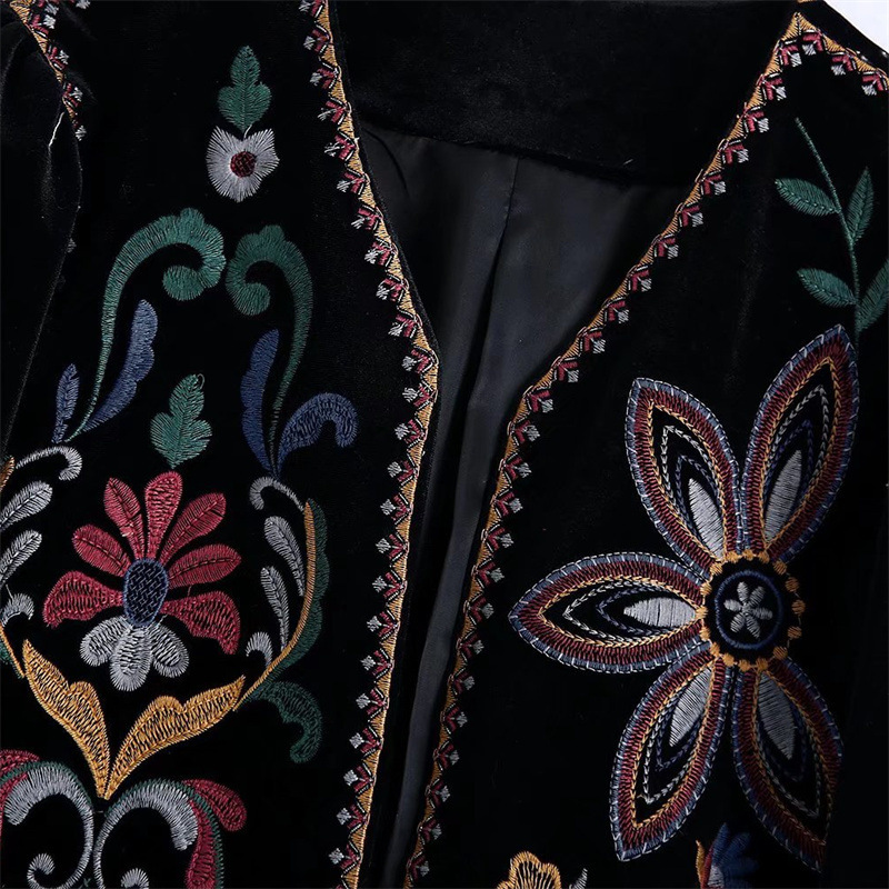 Женская винтажная укороченная  – обзор и цена Embroidery Cardigan