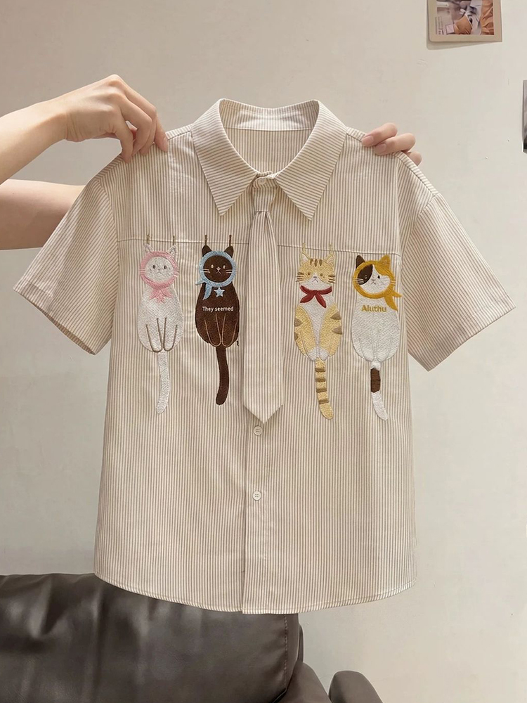 Милая мультяшная блузка с выши – обзор и цена Embroidery On Shirt