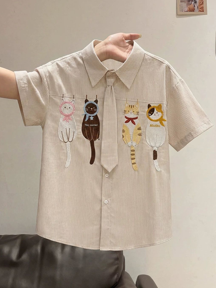 Милая мультяшная блузка с выши – обзор и цена Embroidery On Shirt