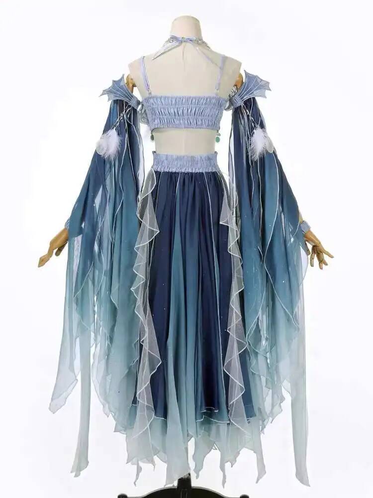 Экзотическое синее платье с бо – обзор и цена Embroidery Dress