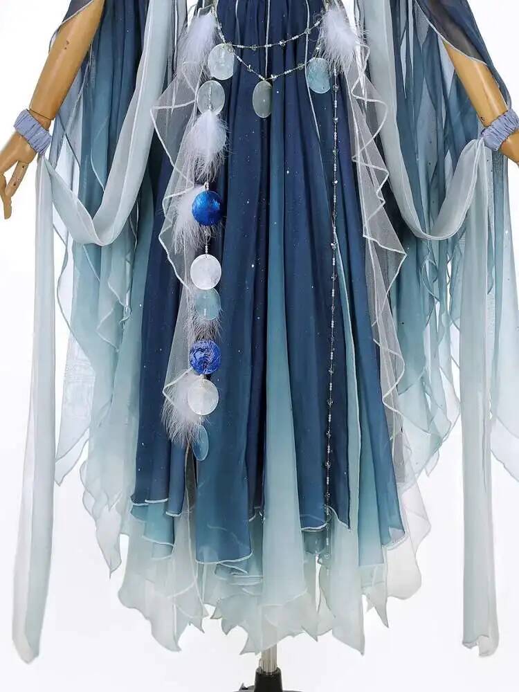 Экзотическое синее платье с бо – обзор и цена Embroidery Dress