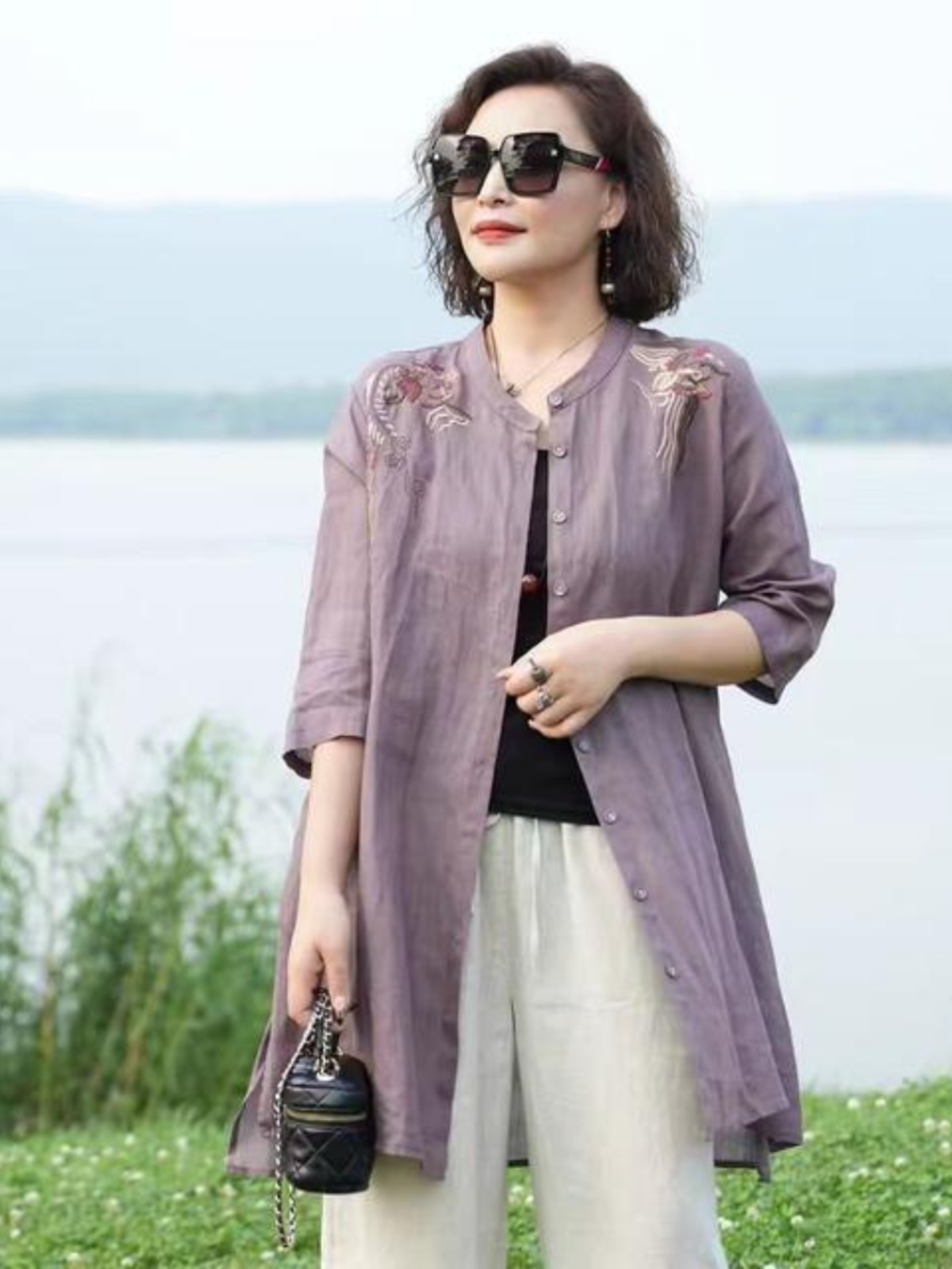 Ретро-рубашка из хлопково-льня – обзор и цена Embroidery Cardigan