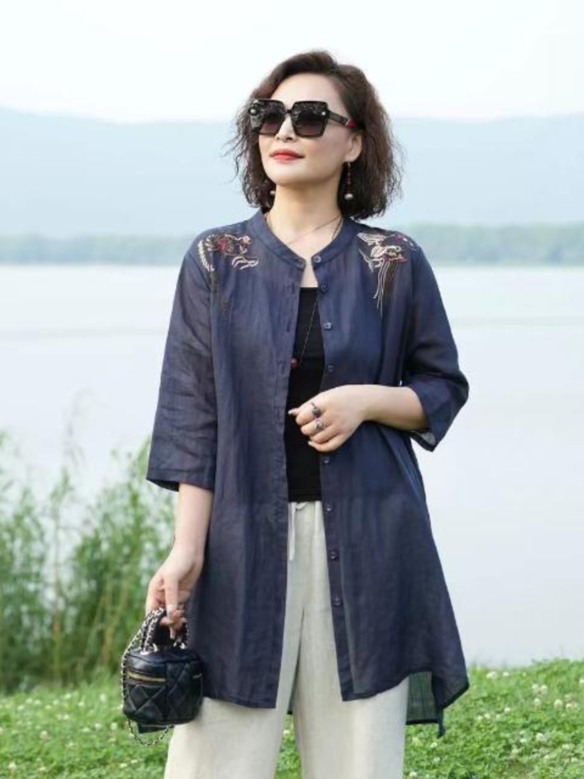 Ретро-рубашка из хлопково-льня – обзор и цена Embroidery Cardigan