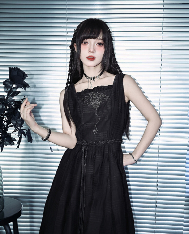 Новое черное двухслойное плать – обзор и цена Embroidery Dress