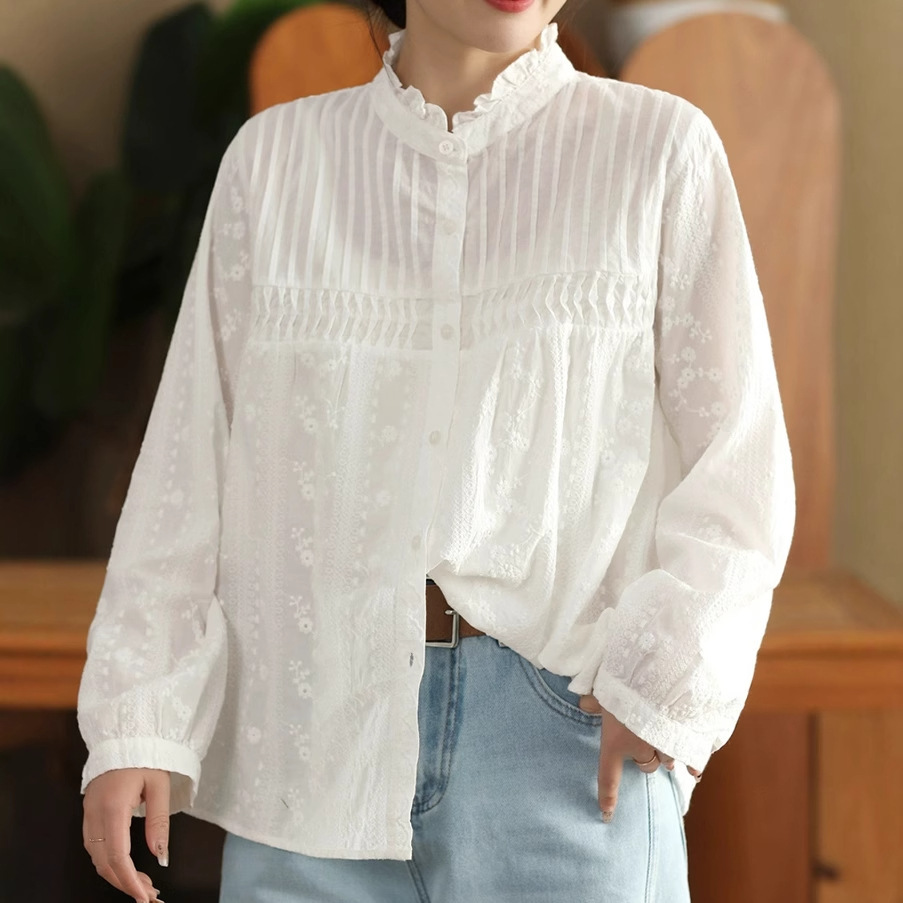 Японская милая блузка в стиле  – обзор и цена Embroidery On Shirt