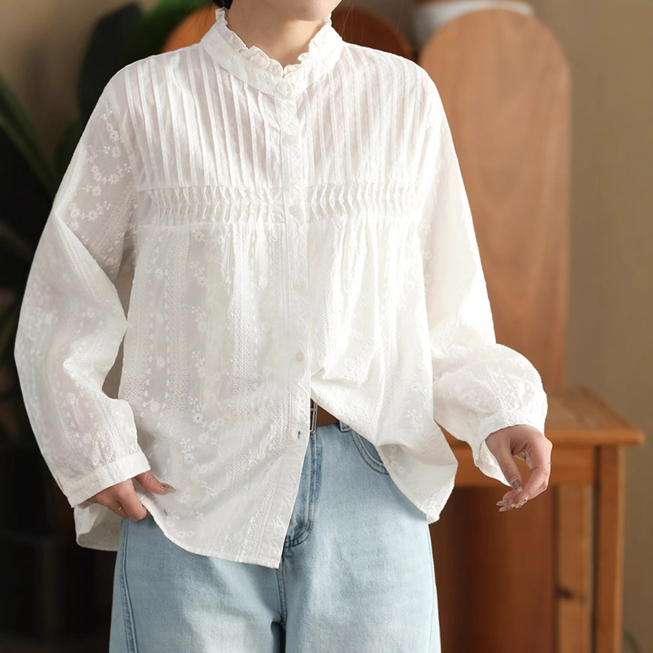 Японская милая блузка в стиле  – обзор и цена Embroidery On Shirt