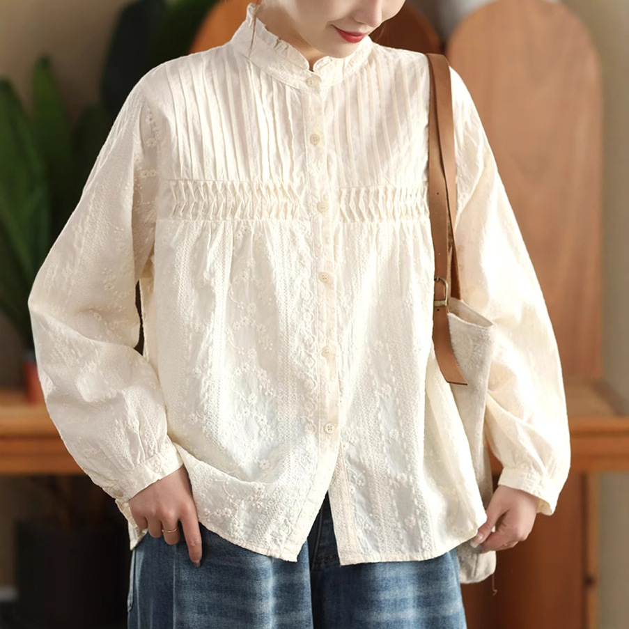 Японская милая блузка в стиле  – обзор и цена Embroidery On Shirt