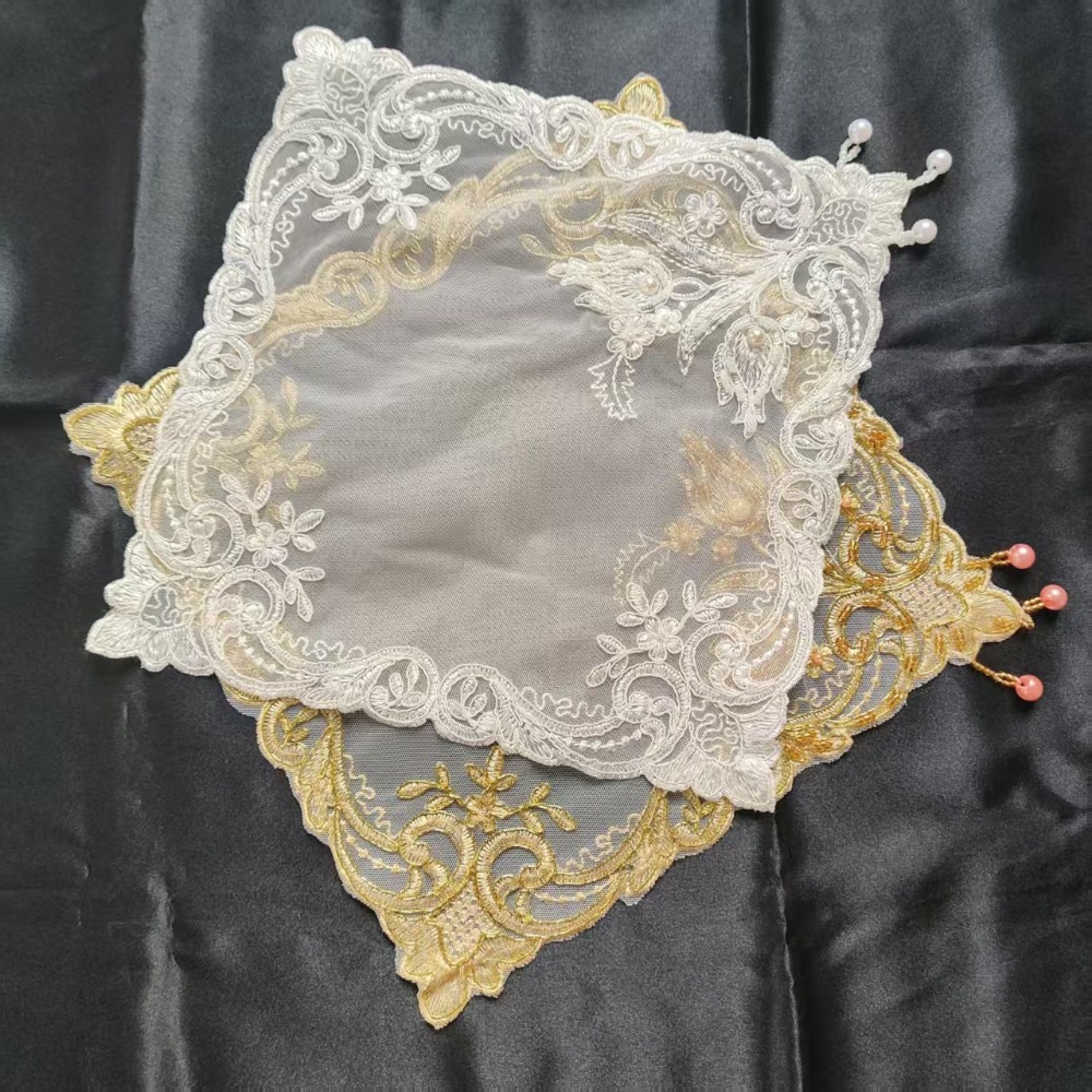 Золотые квадратные салфетки с  – обзор и цена Embroidery Roses