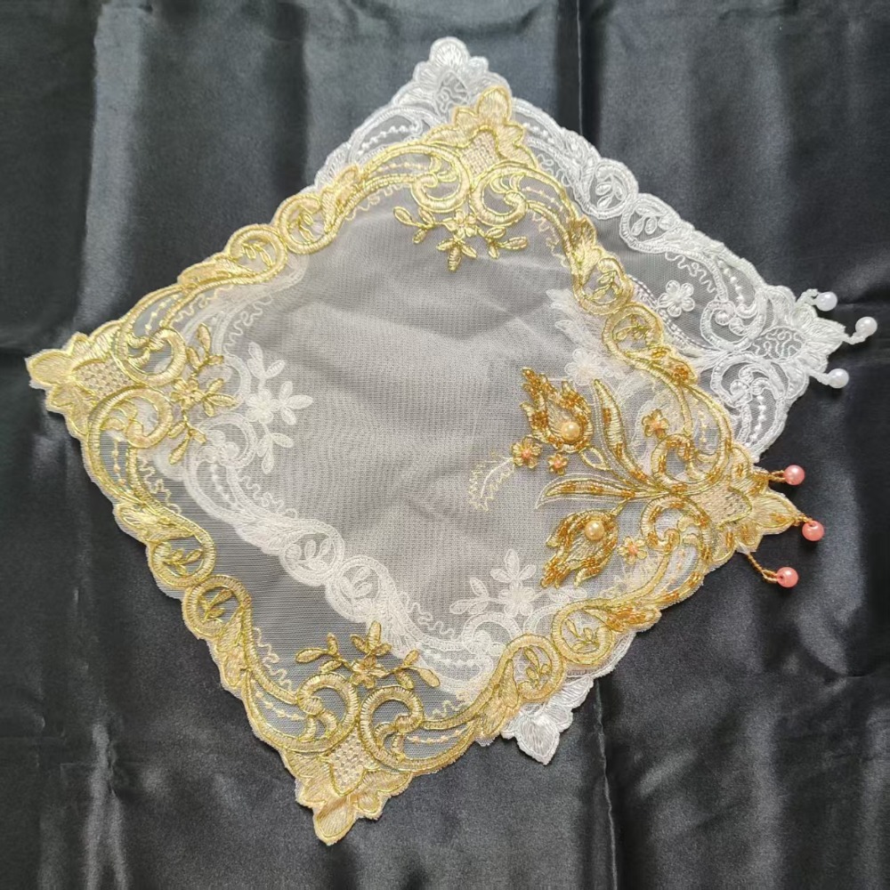 Золотые квадратные салфетки с  – обзор и цена Embroidery Roses