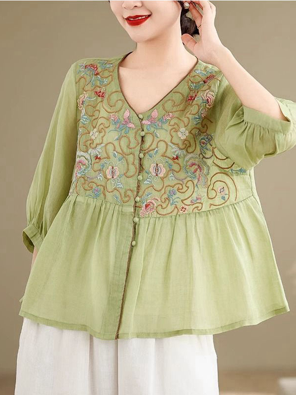 Новая летняя женская рубашка-к – обзор и цена Embroidery Cardigan