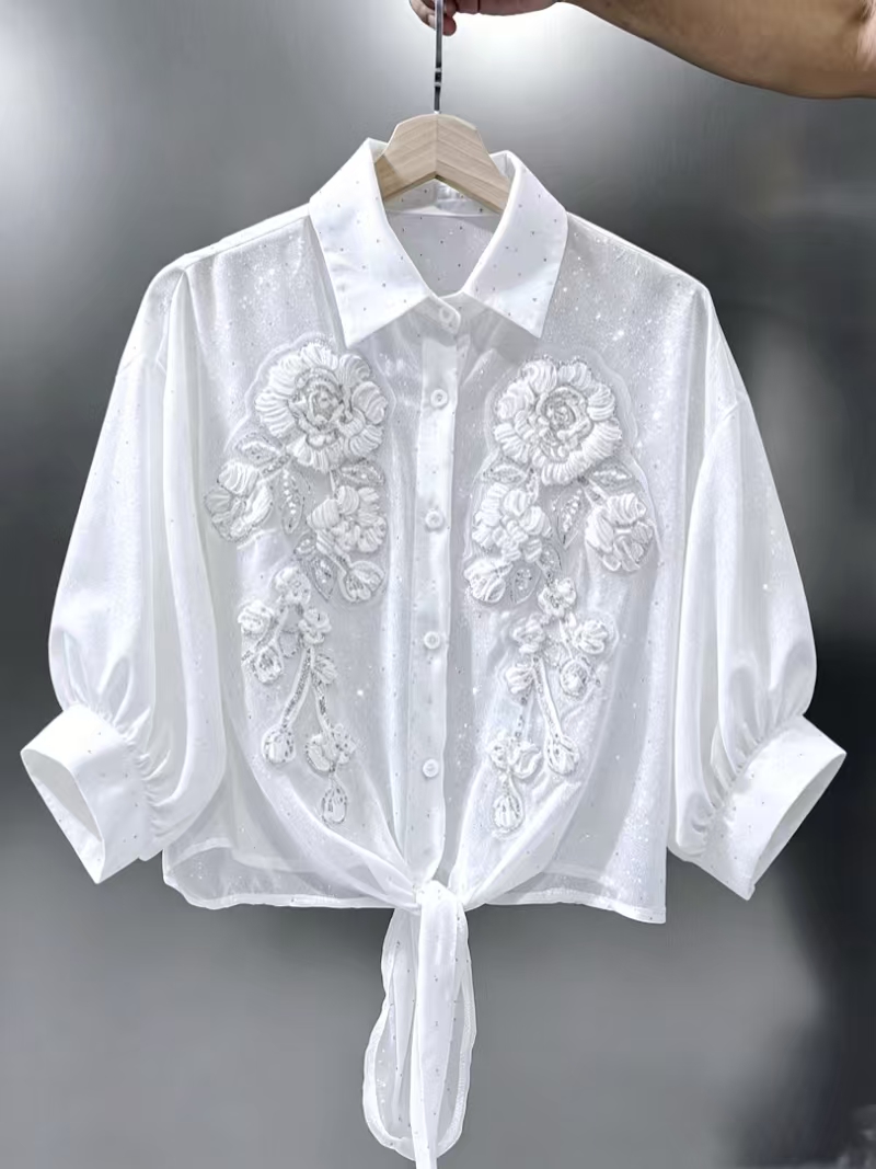 Уникальные блестящие блузки с  – обзор и цена Embroidery Cardigan