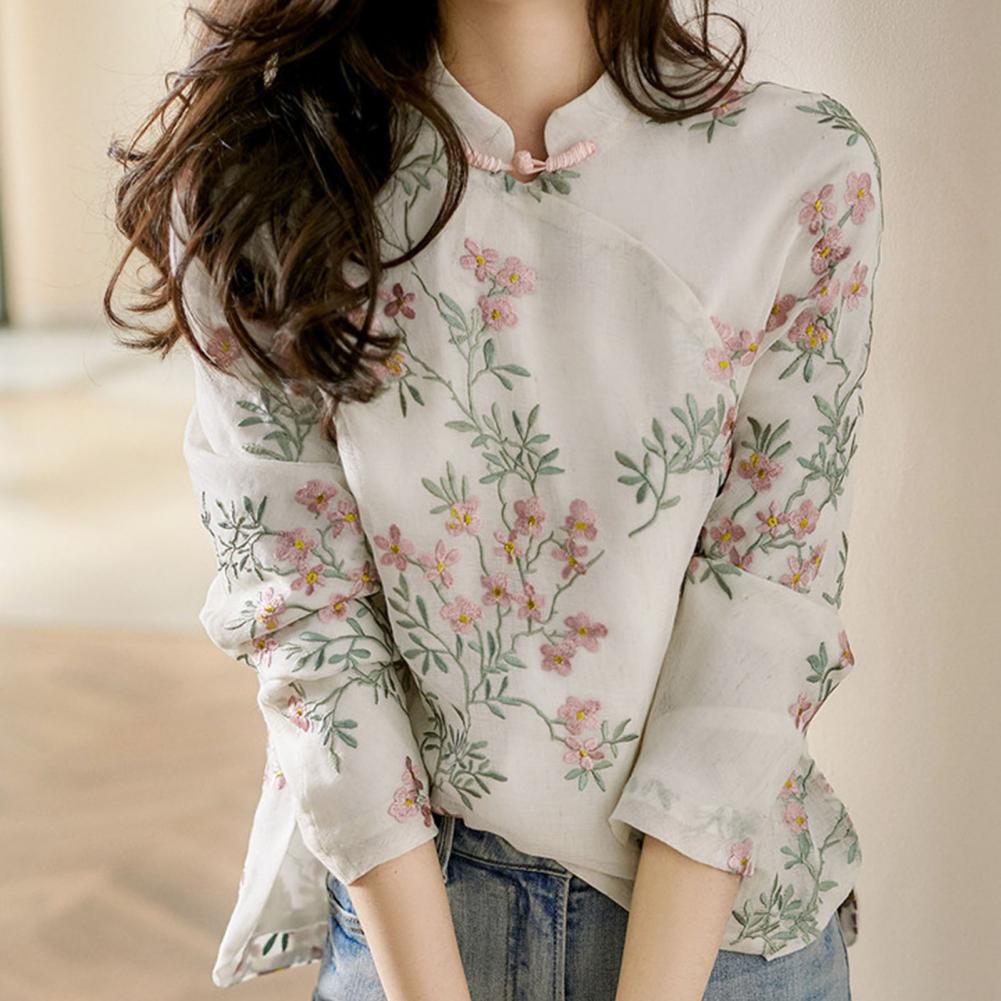 Женская рубашка в китайском ст – обзор и цена Embroidery Cardigan