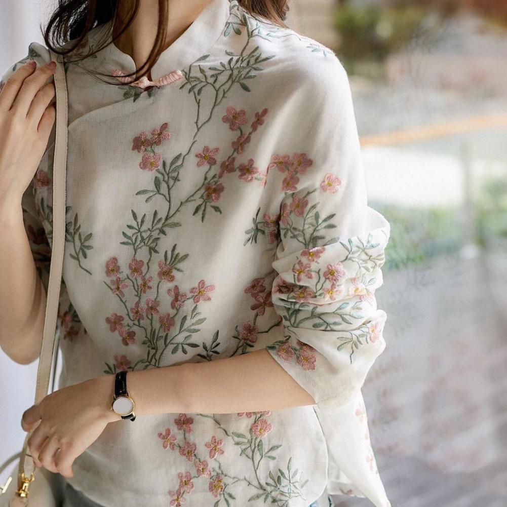 Женская рубашка в китайском ст – обзор и цена Embroidery Cardigan
