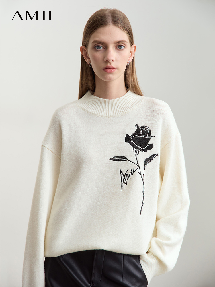Свитер Amii для женщин на осен – обзор и цена Embroidery Roses
