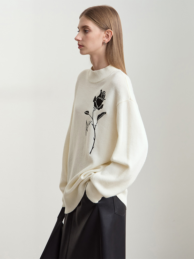 Свитер Amii для женщин на осен – обзор и цена Embroidery Roses